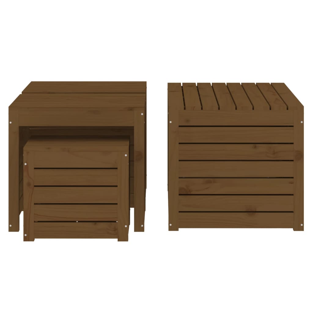 Ensemble de boîtes de jardin 4 pcs marron miel bois pin massif