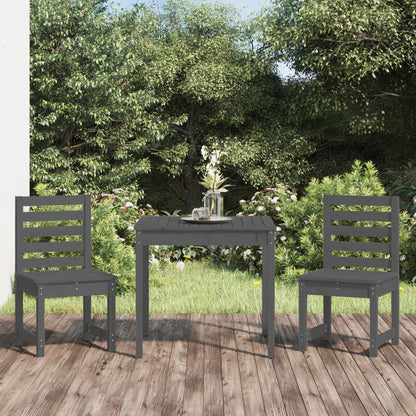 Ensemble de bistrot de jardin 3 pcs gris bois de pin massif