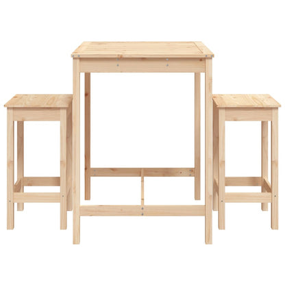 Ensemble de bar de jardin 3 pcs bois de pin massif