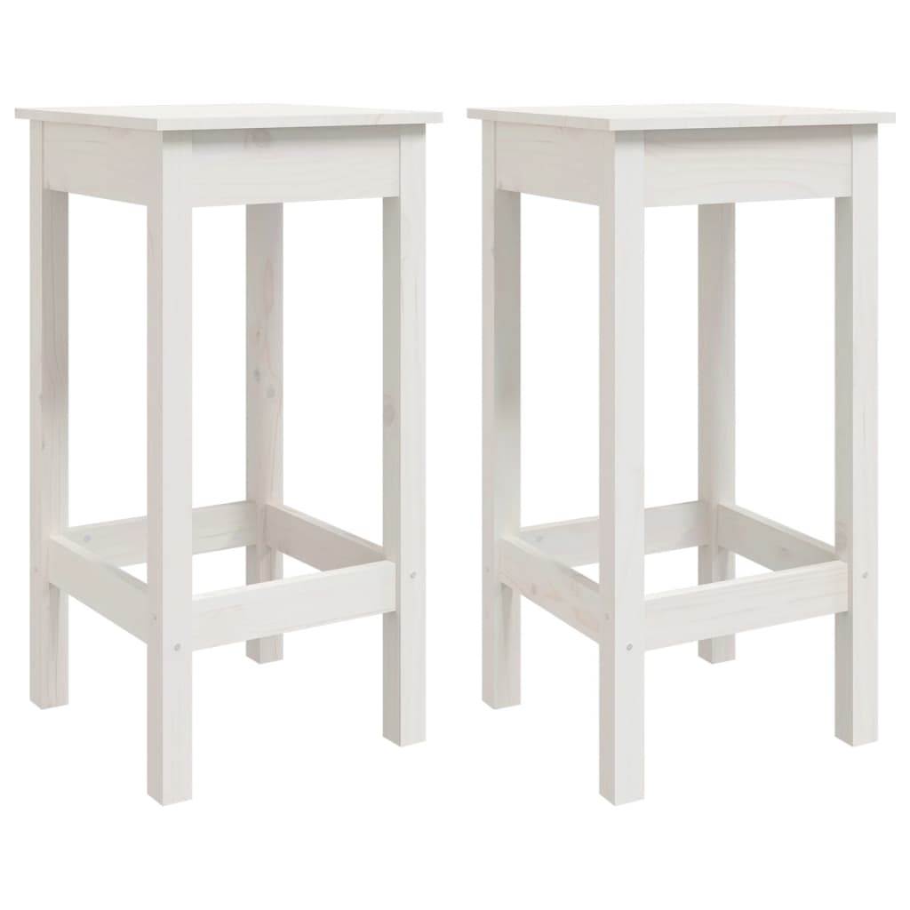 Ensemble de bar de jardin 3 pcs blanc bois de pin massif