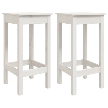 Ensemble de bar de jardin 3 pcs blanc bois de pin massif