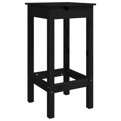 Ensemble de bar de jardin 3 pcs noir bois de pin massif