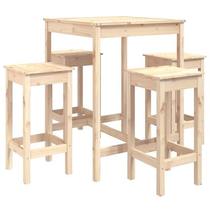 Ensemble de bar de jardin 5 pcs bois de pin massif