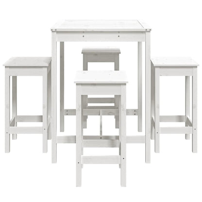 Ensemble de bar de jardin 5 pcs blanc bois massif de pin