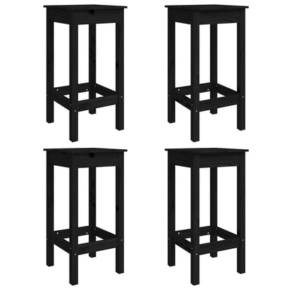 Ensemble de bar de jardin 5 pcs noir bois de pin massif