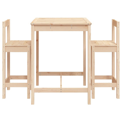 Ensemble de bar de jardin 3 pcs bois de pin massif