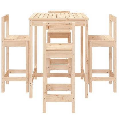 Ensemble de bar de jardin 5 pcs bois de pin massif