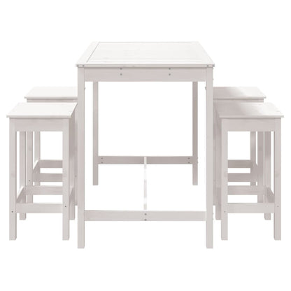 Ensemble de bar de jardin 5 pcs blanc bois massif de pin