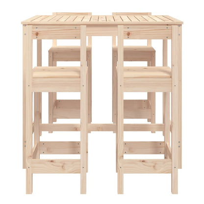 Ensemble de bar de jardin 5 pcs bois de pin massif