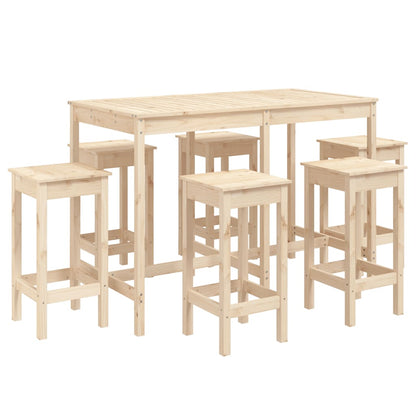 Ensemble de bar de jardin 7 pcs Bois de pin massif