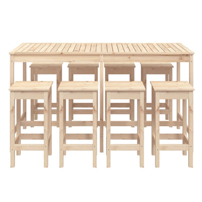 Ensemble de bar de jardin 9 pcs Bois de pin massif