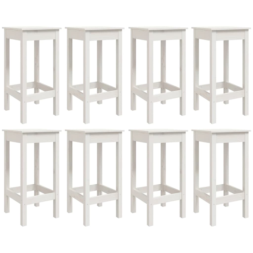 Ensemble de bar de jardin 9 pcs blanc bois de pin massif