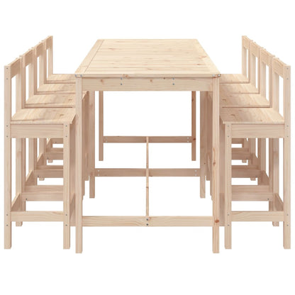 Ensemble de bar de jardin 9 pcs Bois de pin massif