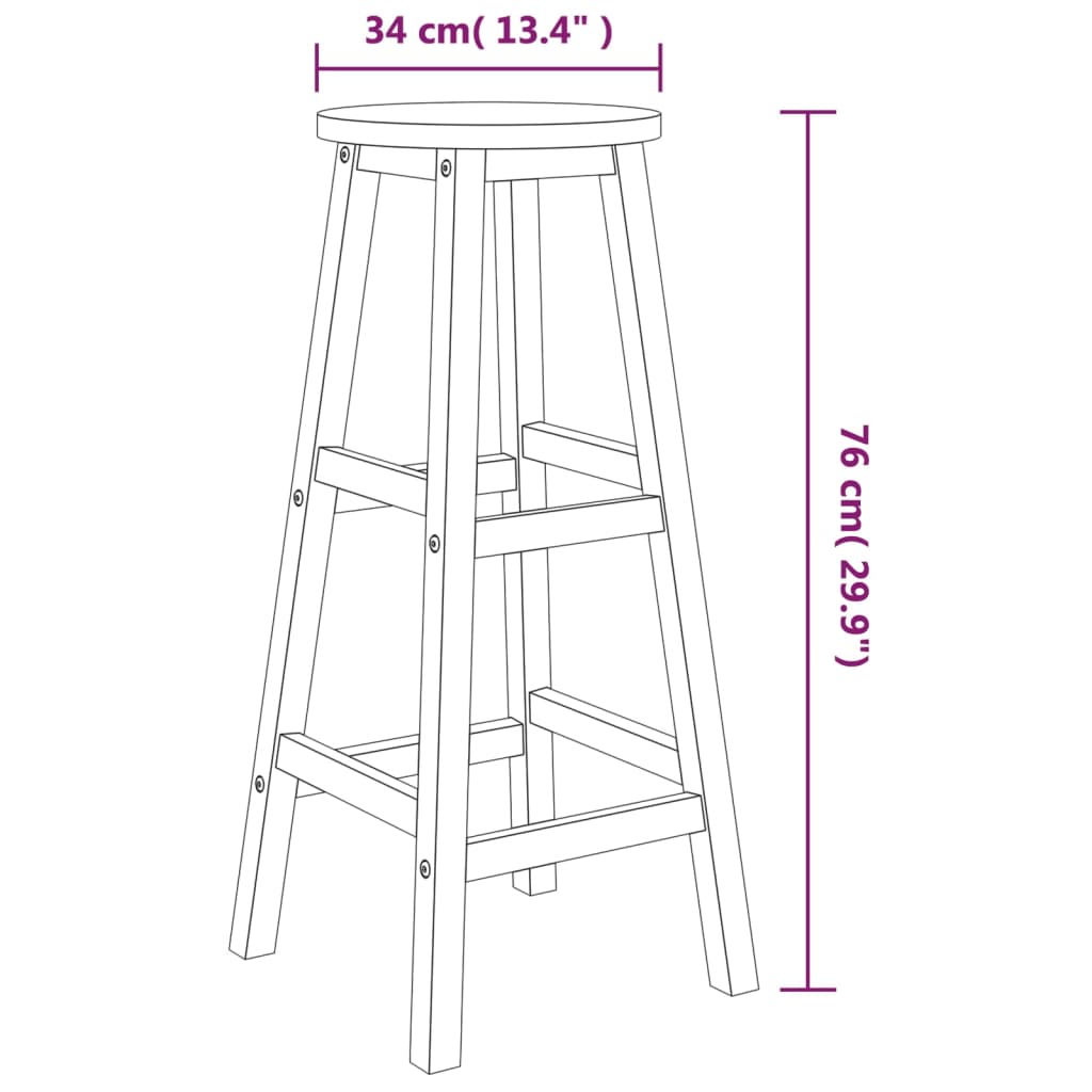 Ensemble de bar de jardin 5 pcs bois d'acacia solide