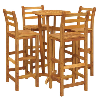 Ensemble de bar de jardin 5 pcs bois d'acacia solide