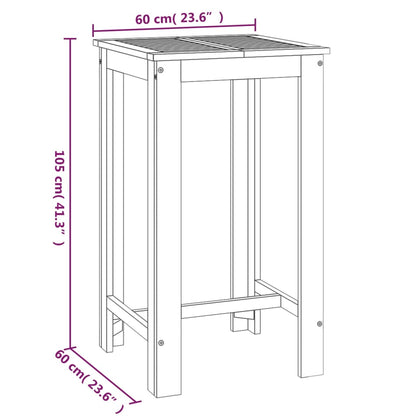 Ensemble de bar de jardin 5 pcs bois d'acacia solide