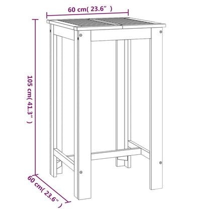 Ensemble de bar de jardin 3 pcs bois d'acacia solide