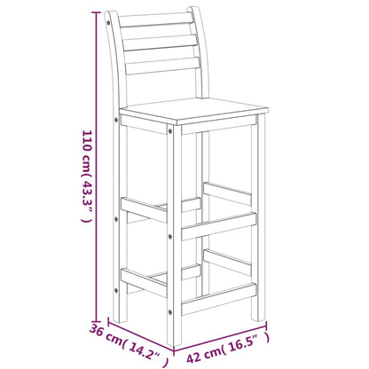 Ensemble de bar de jardin 3 pcs bois d'acacia solide