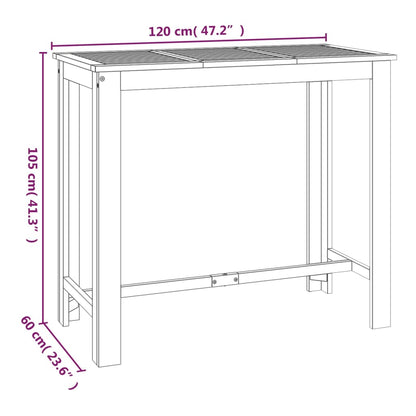 Ensemble de bar de jardin 5 pcs bois d'acacia solide