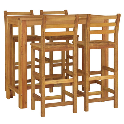 Ensemble de bar de jardin 5 pcs bois d'acacia solide