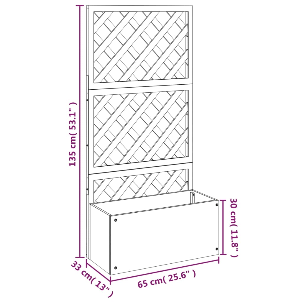 Jardinières en treillis 2 pcs Gris 65x33x135 cm WPC