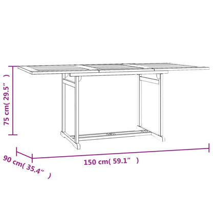 Ensemble à manger de jardin 5 pcs Bois de teck massif