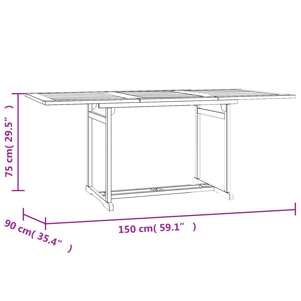 Ensemble à manger de jardin 7 pcs Bois de teck solide