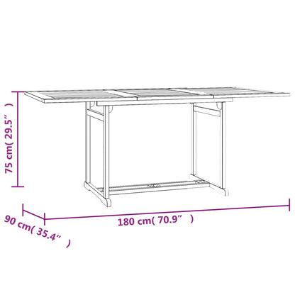 Ensemble à manger de jardin 7 pcs Bois de teck solide