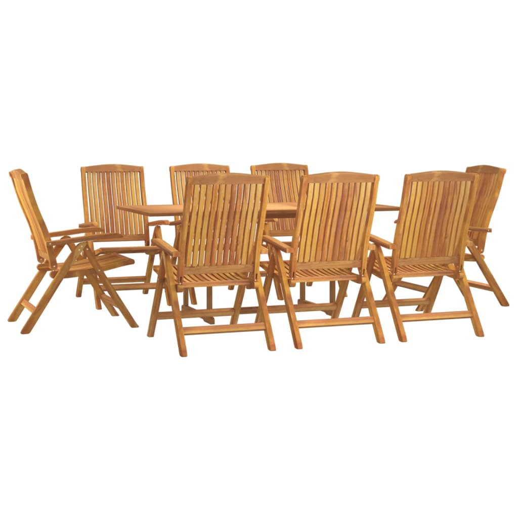 Ensemble à manger de jardin 9 pcs Bois de teck solide