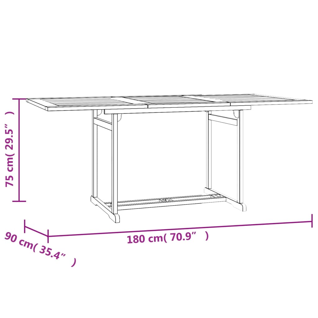 Ensemble à manger de jardin 9 pcs Bois de teck solide