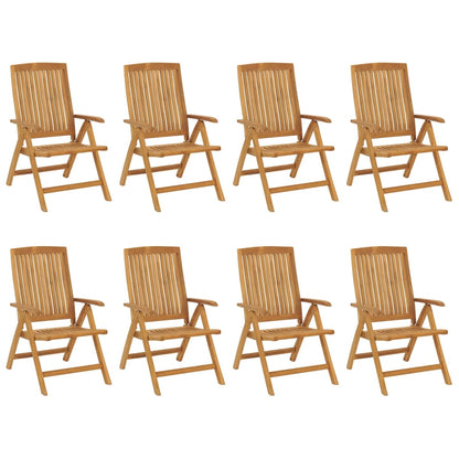 Chaises de jardin inclinables lot de 8 Bois de teck solide