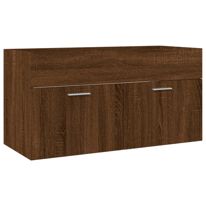 Ensemble de meubles de salle de bain 2 pcs Chêne marron