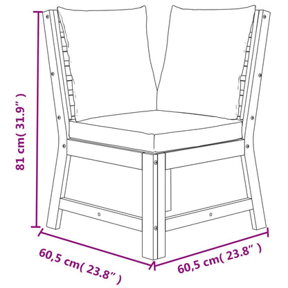 Ensemble à manger de jardin 4 pcs coussins Bois acacia