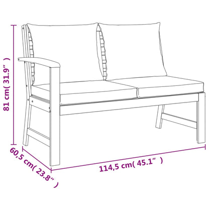 Ensemble à manger de jardin coussins 7 pcs Bois acacia