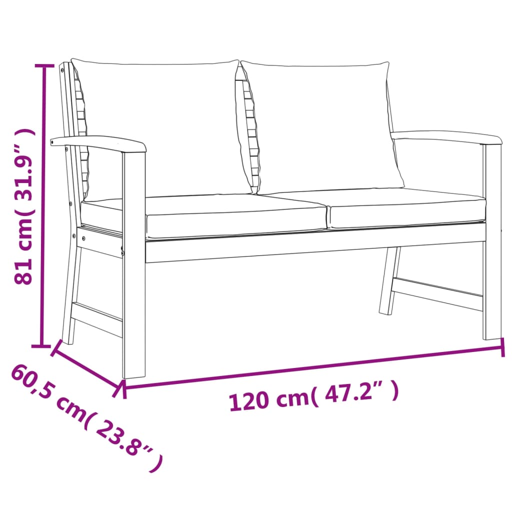 Ensemble à manger de jardin coussins 9 pcs Bois acacia