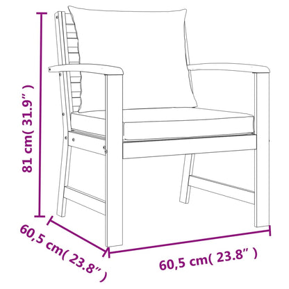 Ensemble à manger de jardin coussins 9 pcs Bois acacia