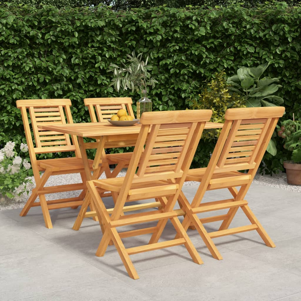 Ensemble à manger de jardin 5 pcs Bois de teck massif