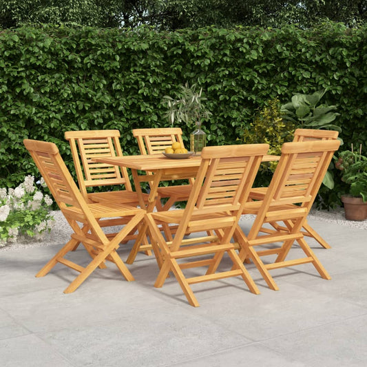 Ensemble à manger de jardin 7 pcs Bois de teck solide