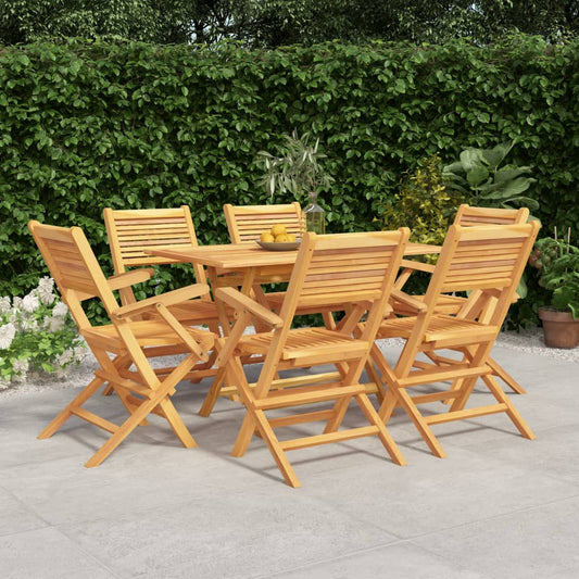 Ensemble à manger de jardin 7 pcs Bois de teck solide