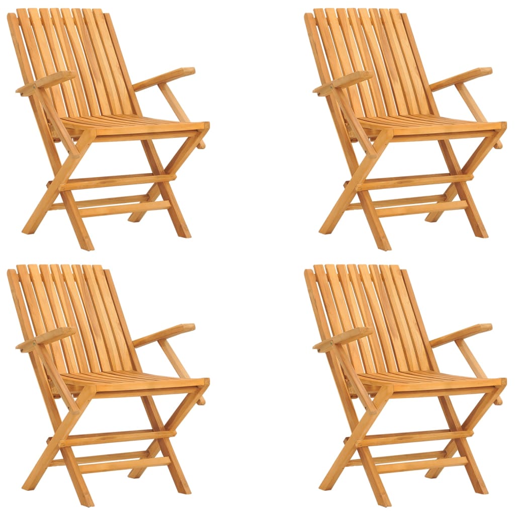 Chaises de jardin pliantes lot de 4 61x67x90cm bois massif teck