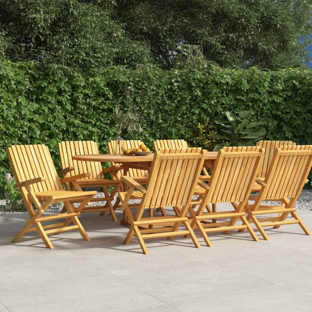 Chaises de jardin pliantes lot de 8 61x67x90cm bois massif teck