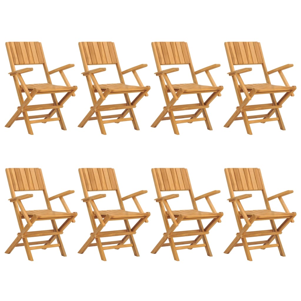 Chaises de jardin pliantes lot de 8 55x61x90cm bois massif teck