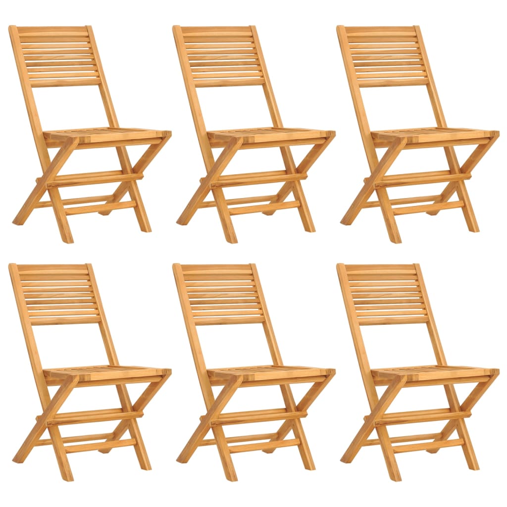 Chaises de jardin pliantes lot de 6 47x62x90cm bois massif teck