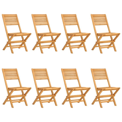 Chaises de jardin pliantes lot de 8 47x62x90cm bois massif teck