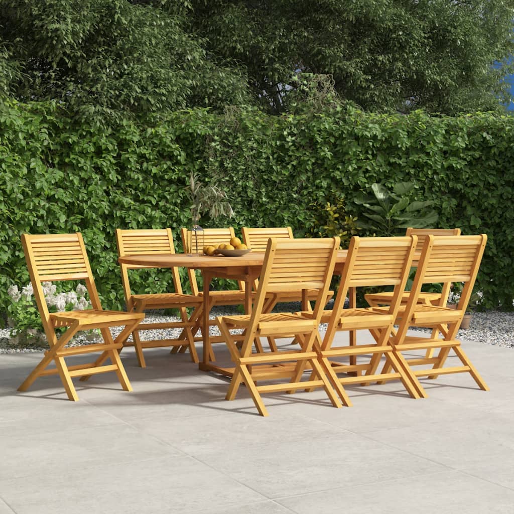 Chaises de jardin pliantes lot de 8 47x62x90cm bois massif teck