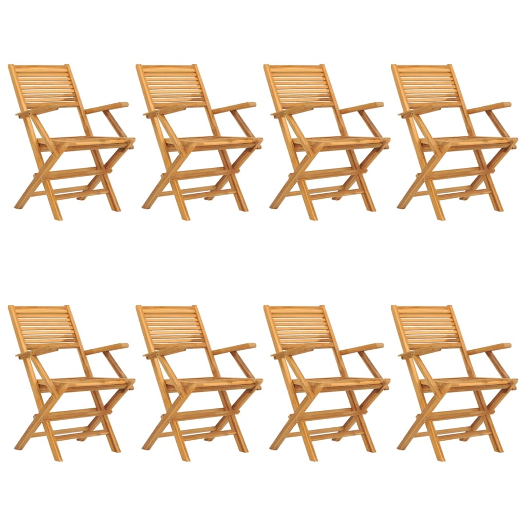 Chaises de jardin pliantes lot de 8 55x62x90cm bois massif teck