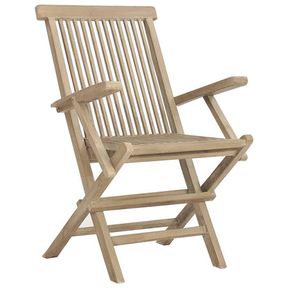 Chaises de jardin pliantes lot de 4 gris 56x61x89 cm bois teck