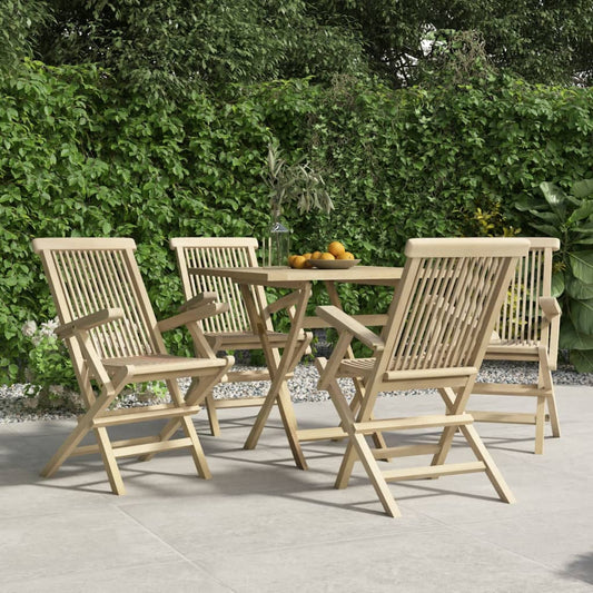 Chaises de jardin pliantes lot de 4 gris 56x61x89 cm bois teck