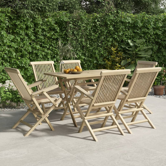 Chaises de jardin pliantes lot de 6 gris 56x61x89 cm bois teck