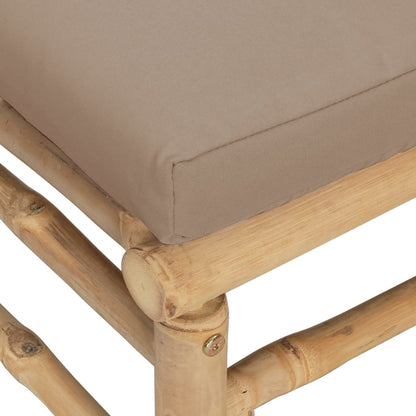 Canapés d'angle de jardin avec coussins taupe 2 pcs bambou